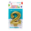 White Gold Birthday Number Candle (Select Number)