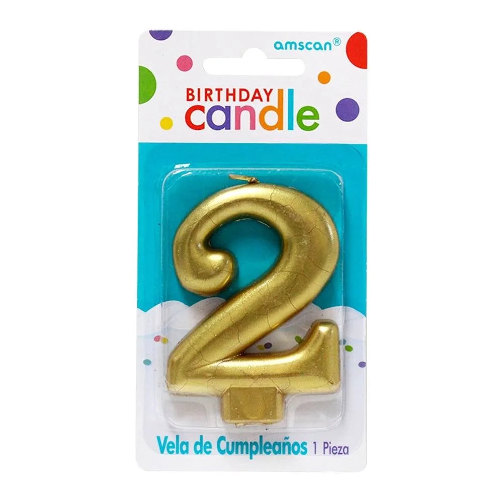 White Gold Birthday Number Candle (Select Number)