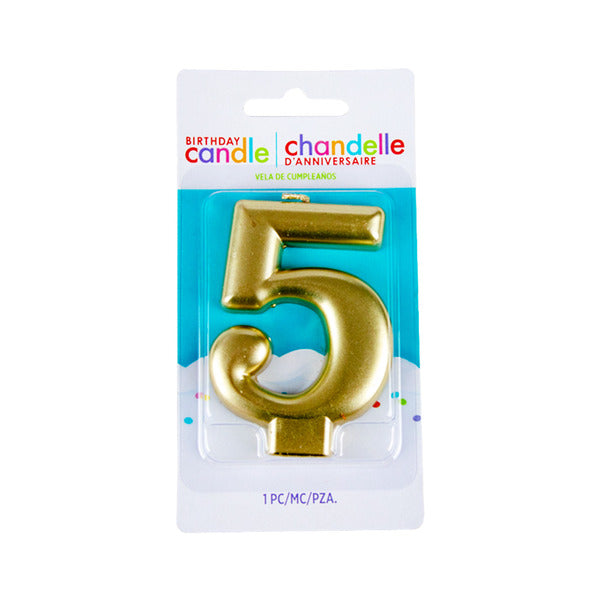 White Gold Birthday Number Candle (Select Number)