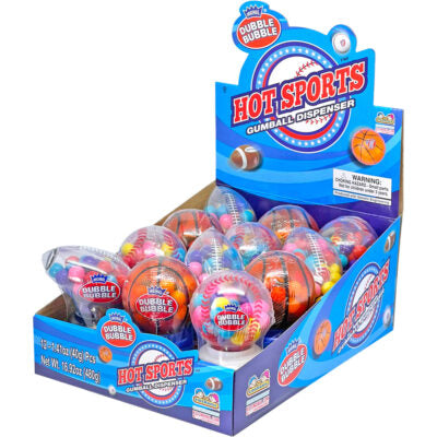 Dubble Bubble Hot Sports Gumball Dispenser Candy 1.41oz