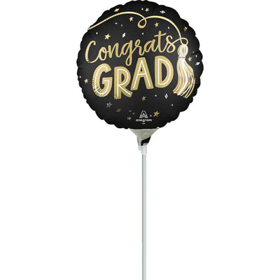 18” Satin Twirling Tassels Grad “Congrats Grad”  Standard Foil Balloon