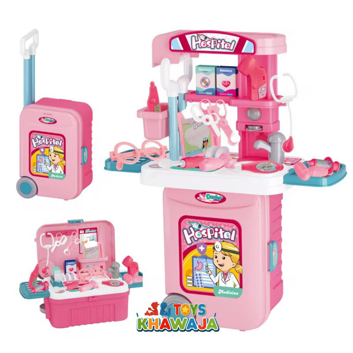 Hospital Medical Tools Kids Girl Toy Suitcase 28pcs