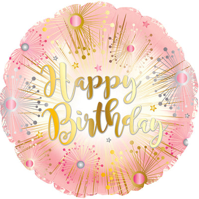 17” Happy Birthday Rose Gold Foil Balloon