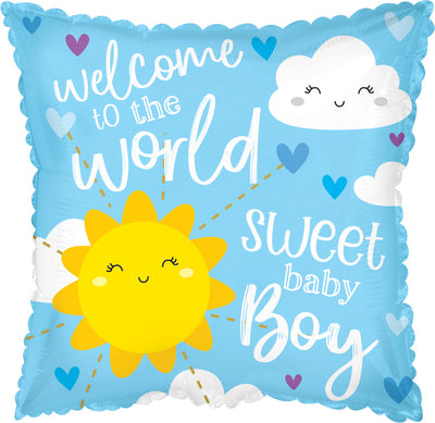 17” Welcome Baby Boy Foil Balloon