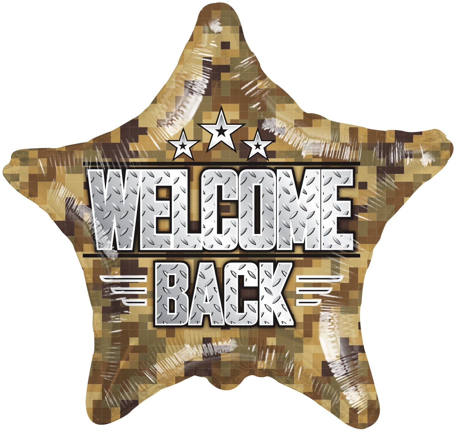 18” Welcome Back Camouflage Star Foil Balloon