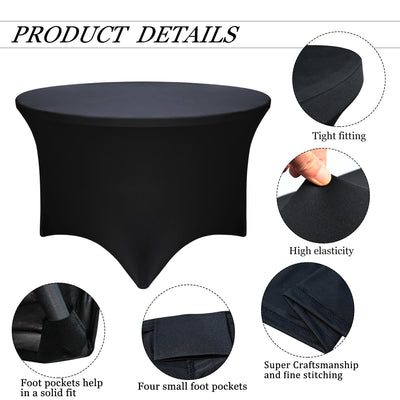 Mantel Spandex 60” Mesa Circular - Negro