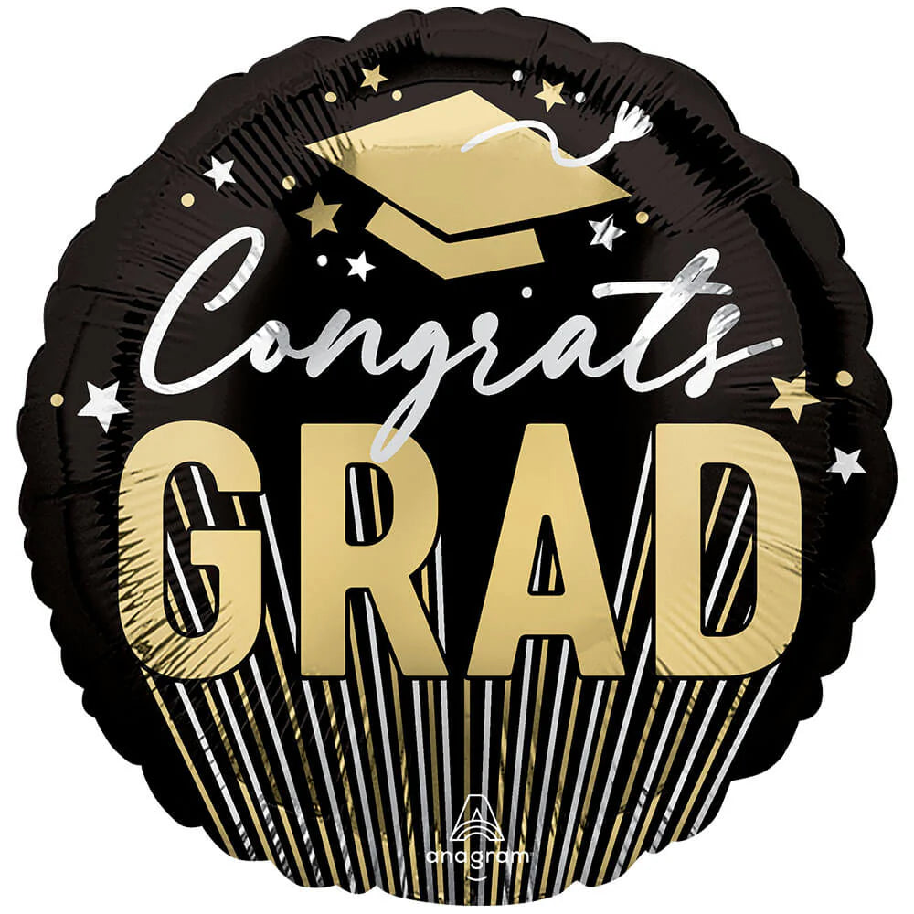 18” Congrats Grad Stripes Standard