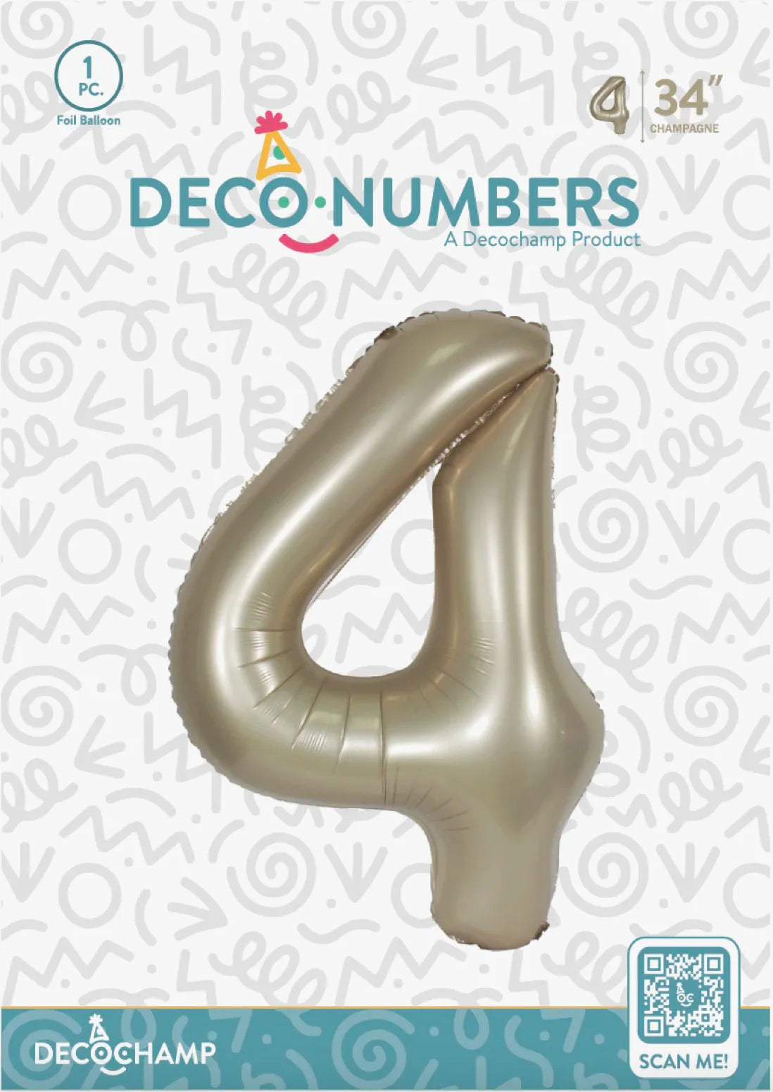 Deco Number “4” Champagne 34IN By Decochamp