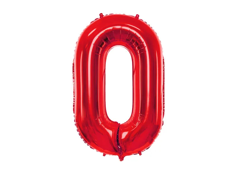 Foil Balloon Number "0” Red 34”