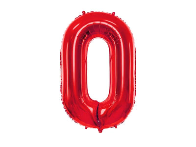 Foil Balloon Number "0” Red 34”