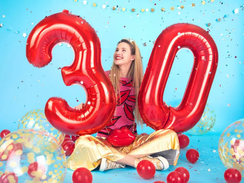 Foil Balloon Number "0” Red 34”