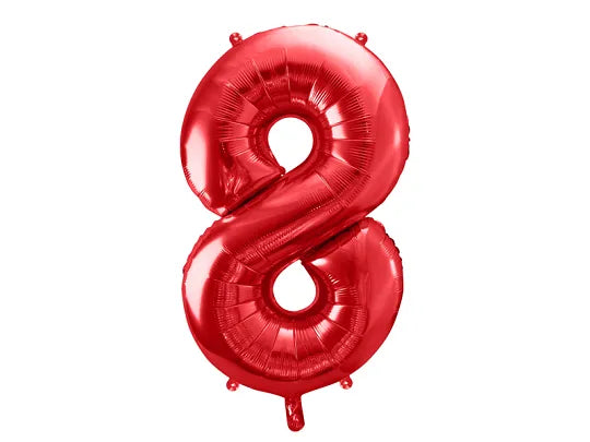 Foil Balloon Number "8” Red 34”