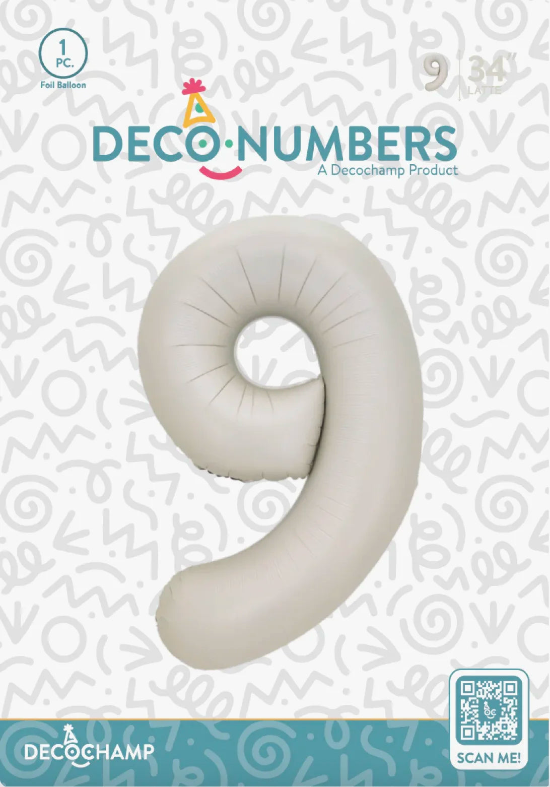 Deco Number 9 Metallic Latte 34in by Decochamp