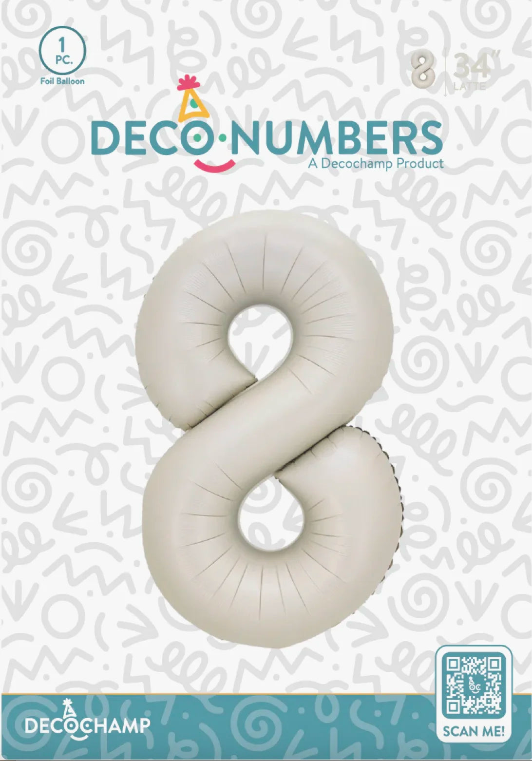 Deco Number 8 Metallic Latte 34in by Decochamp