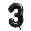 Foil Balloon Number 3 Black 34”