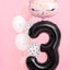 Foil Balloon Number 3 Black 34”