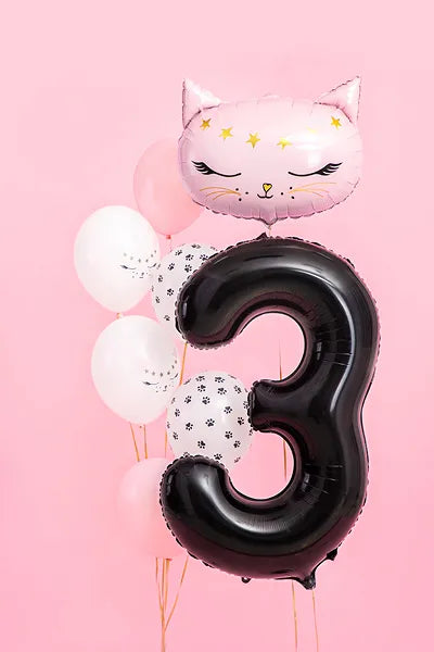 Foil Balloon Number 3 Black 34”