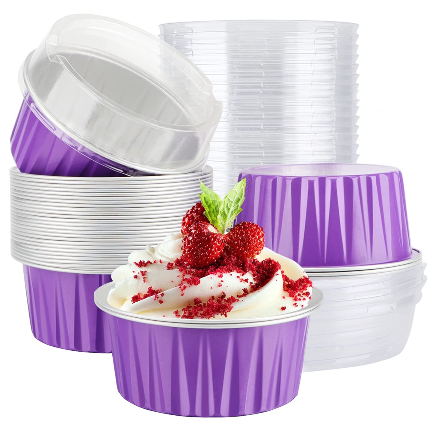 Foil Bowl Redondo Con Tapas 50pcs