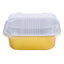 Foil Square Gold Container With Plastic Lid (25pcs)