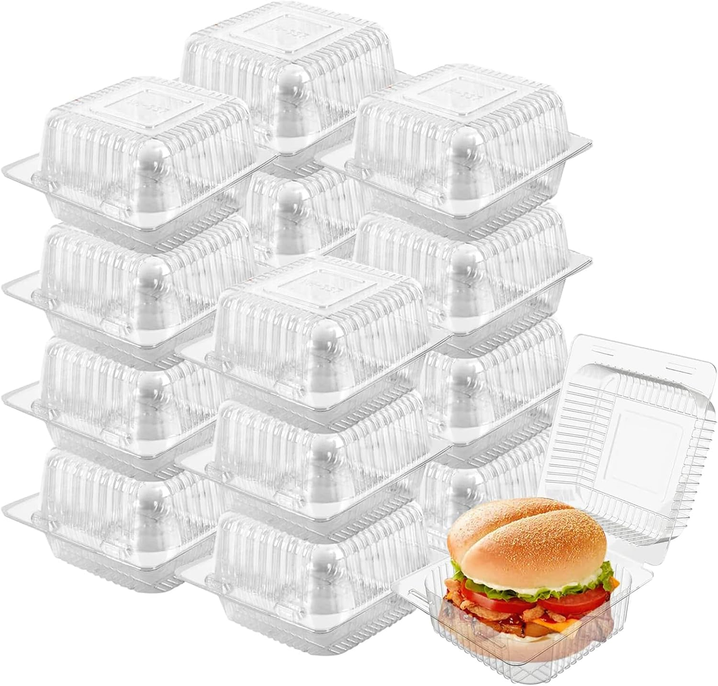 Plastic Hinged Clamshell 6”x6”x3” (x1u)