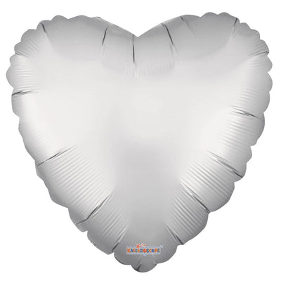 18” Solid Color Matte Heart Silver
