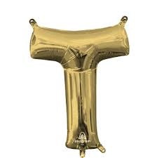 Letter "T" White Gold Air Filled