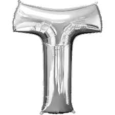 Balloon Air-Filled Letter "T"- Silver