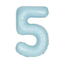Number #5 Supershape Balloon 34" Pastel Blue