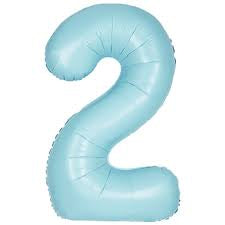 Number #2 Supershape Balloon 34" Pastel Blue