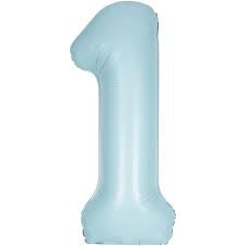 Number #1 Supershape Balloon 34" Pastel Blue