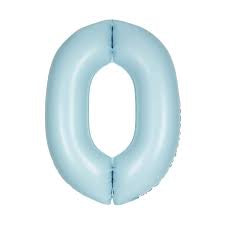 Number #0 Supershape Balloon 34" Pastel Blue