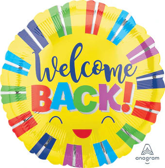 18” Welcome Back Colorful Stripe Foil Balloon Standard