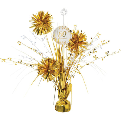 Happy 50th Anniversary Spary Centerpiece Gold (x1)