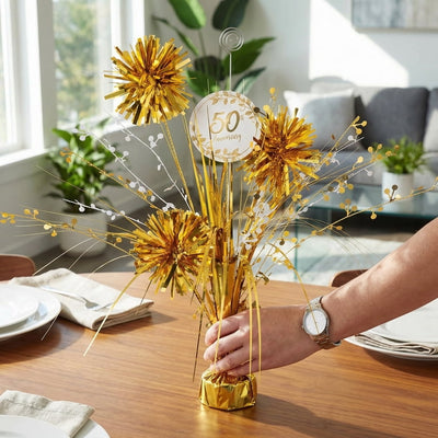 Happy 50th Anniversary Spary Centerpiece Gold (x1)