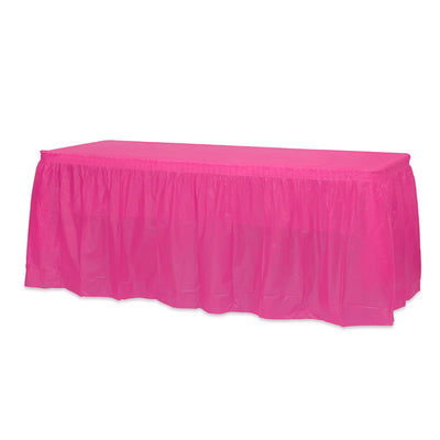 Plastic Table Skirt Hot Pink