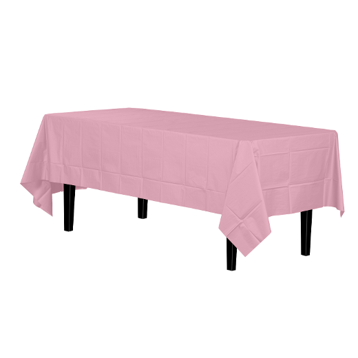 Plastic Rectangular Tablecover Light Pink 54in x 108in