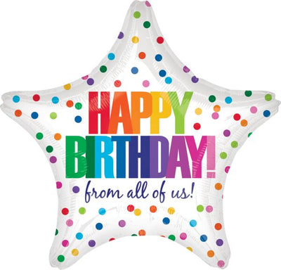 Globo 18" Happy Birthday FROM ALL OF US