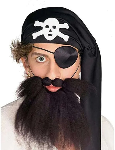 Pirate Beard & Moustache Set-Black