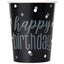 Birthday Glitz Black Vasos 9oz (x8u)