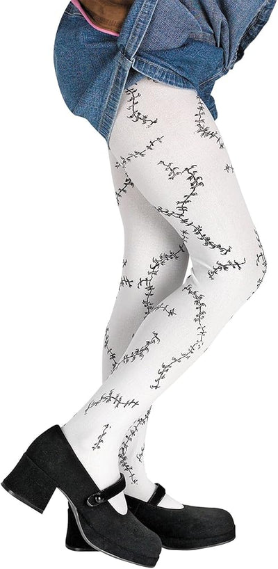 Stitched White Pantyhose