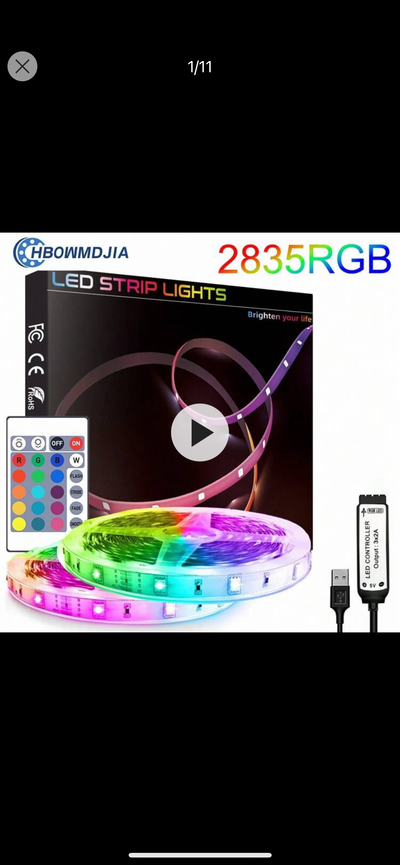 Tiara Luz Led 3ft-66ft con control remoto de 24 teclas.
