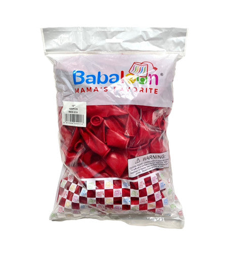 Babaloon Red 12” Latex Balloons 25pcs