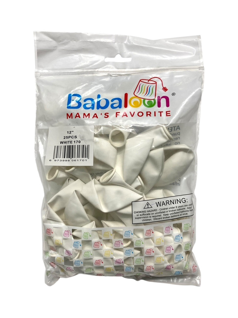 Latex Balloon 12" White (x25u)