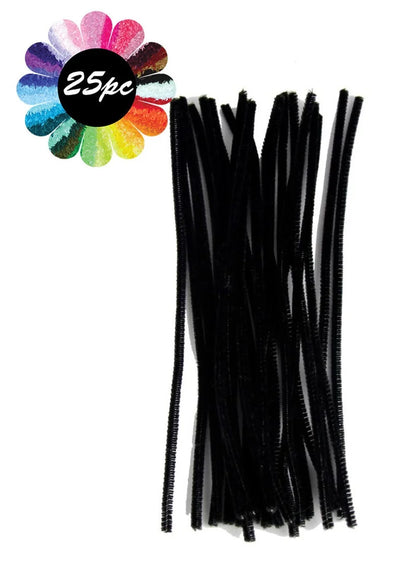 Chenille Stem Black 25pcs