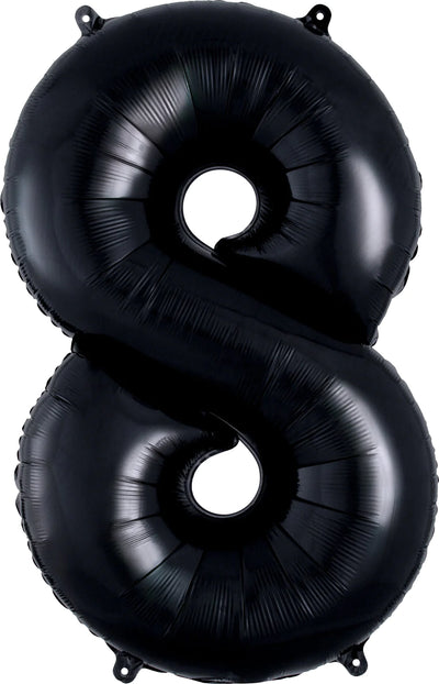 Number #8 Supershape Balloon 34" Black