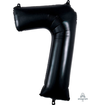 Number #7 Supershape Balloon 34" Black