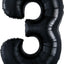 Number #3 Supershape Balloon 34" Black