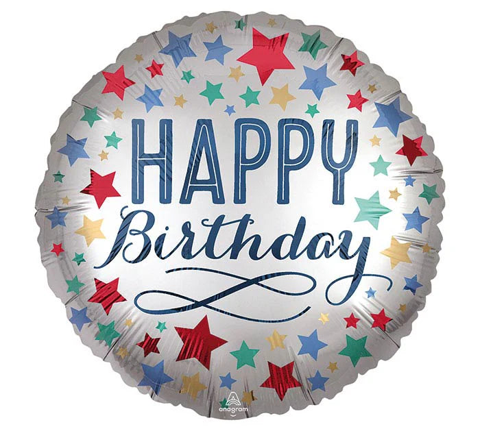 18” Foil Birthday Balloon Satin With Star