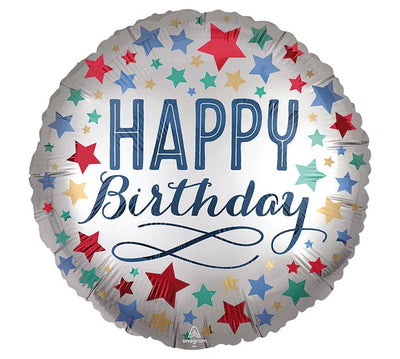 18” Foil Birthday Balloon Satin With Star