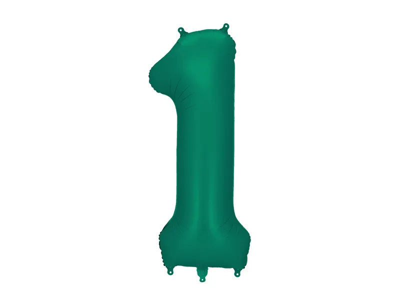 Foil Balloon Number "1" Dark Green 34”